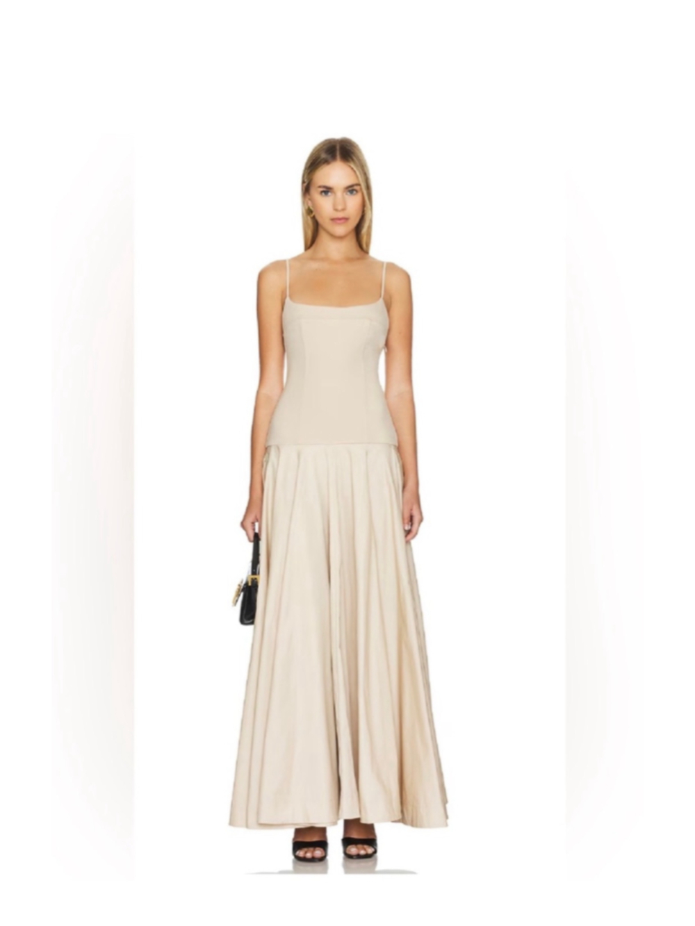Women's L'academie Beige Maxi Dress Size S